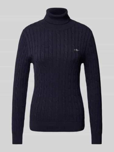 Gant Strickpullover mit Rollkragen in Marine, Größe S