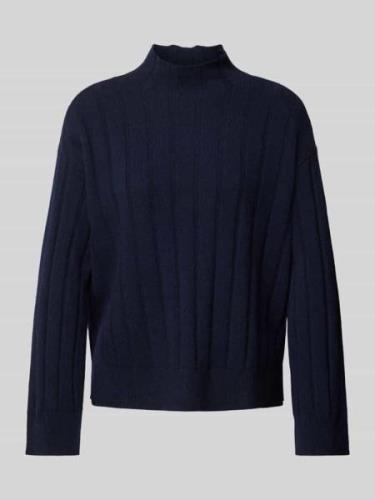 Gant Strickpullover mit Stehkragen in Dunkelblau, Größe L