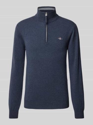 Gant Strickpullover mit Label-Stitching Modell 'SUPERFINE' in Marine M...