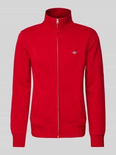 Gant Regular Fit Sweatjacke mit Label-Stitching Modell 'SGIELD' in Rot...