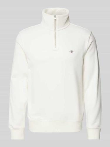 Gant Sweatshirt mit Label-Stitching in Offwhite, Größe 4XL