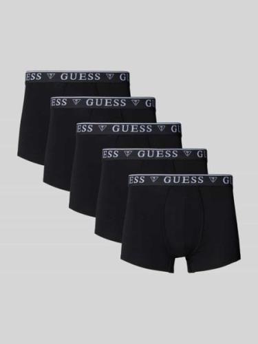 Guess Trunks mit Label-Bund im 5er-Pack in Black, Größe L