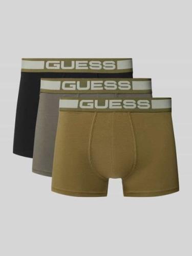 Guess Trunks mit elastischem Logo-Bund im 3er-Pack Modell 'JOE' in Oli...