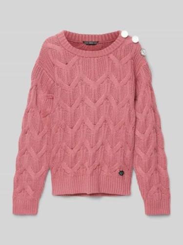 Guess Strickpullover mit Rundhalsausschnitt in Mauve, Größe 128