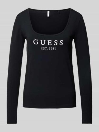 Guess Longsleeve mit Label-Print Modell 'CARRIE' in Black, Größe M