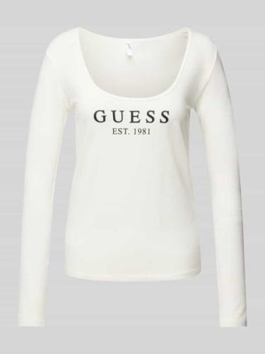 Guess Longsleeve mit Label-Print Modell 'CARRIE' in Offwhite, Größe L