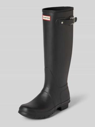 Hunter Gummistiefel mit Label-Badge in Black, Größe 37