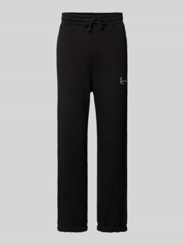 KARL KANI Regular Fit Sweatpants mit Label-Stitching in Black, Größe L