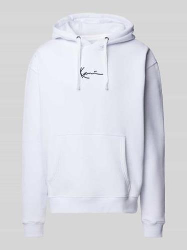 KARL KANI Hoodie mit Label-Stitching in Weiss, Größe L