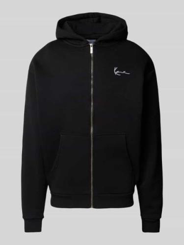 KARL KANI Sweatjacke mit Kapuze in Black, Größe L