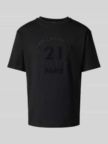 Karl Lagerfeld T-Shirt mit Label-Stitching in Black, Größe L