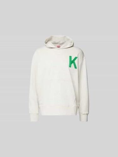 Kenzo Hoodie mit Kapuze in Mittelgrau Melange, Größe L