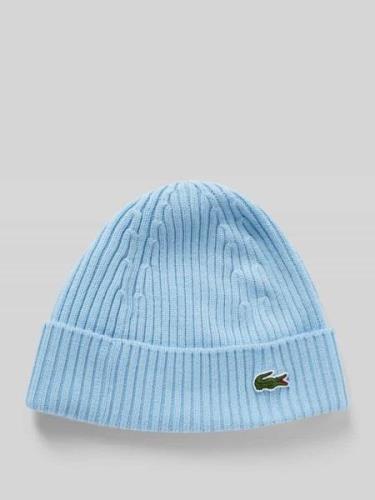 Lacoste Beanie in Strick-Optik in Hellblau, Größe 1