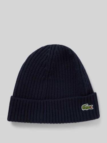 Lacoste Beanie in Strick-Optik in Marine, Größe 1