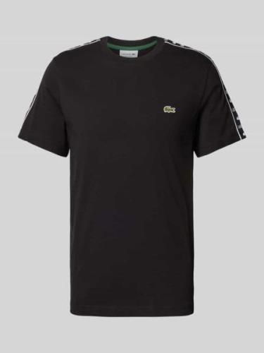 Lacoste T-Shirt mit Label-Stitching in Black, Größe L