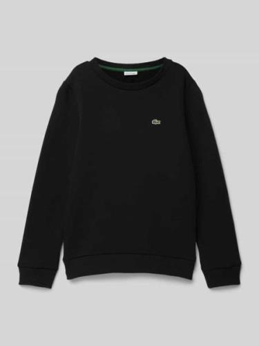 Lacoste Sweatshirt mit Label-Stitching in Black, Größe 140