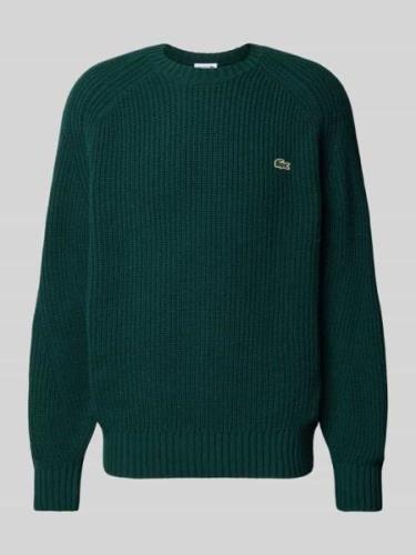 Lacoste Strickpullover aus Wolle mit Logo-Patch Modell 'BEADED' in Mar...