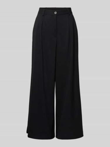 MORE Wide Leg Bundfaltenhose mit Gürtelschlaufen in Black, Größe 34