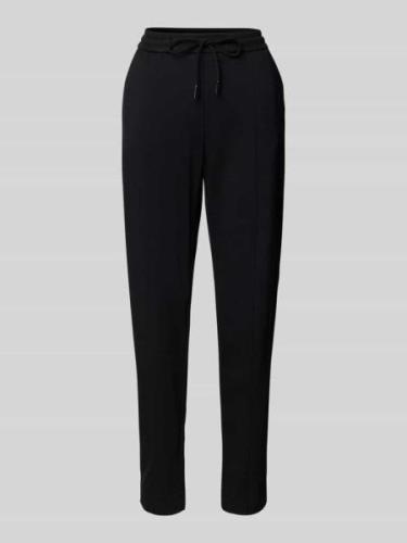 OPUS Regular Fit Stoffhose mit Bundfalten Modell 'Elopa' in Black, Grö...