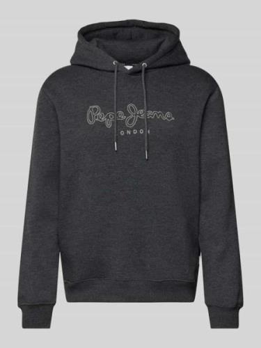 Pepe Jeans Hoodie mit Label-Stitching Modell 'New Nouvel' in Dunkelgra...