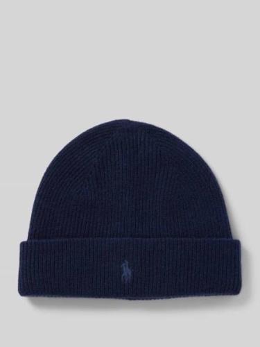 POLO RALPH LAUREN Beanie aus Kaschmir mit Label-Stitching in Marine, G...