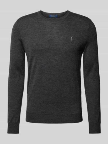 POLO RALPH LAUREN Slim Fit Strickpullover aus reiner Wolle in Anthrazi...