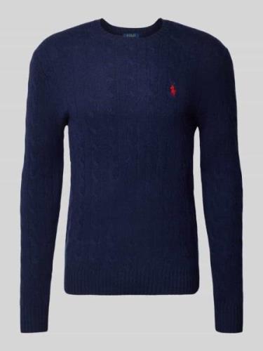 POLO RALPH LAUREN Pullover mit Logo-Stitching in Marine, Größe L