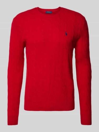 POLO RALPH LAUREN Pullover mit Logo-Stitching in Rot, Größe L