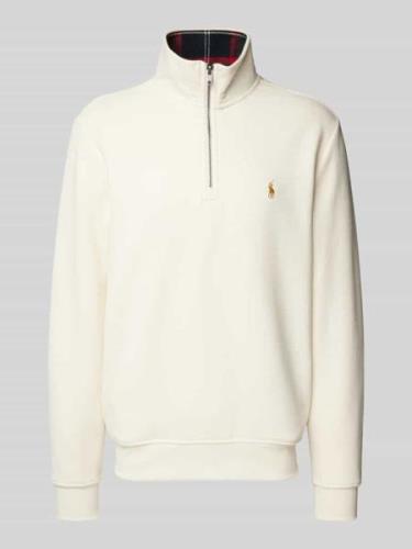 POLO RALPH LAUREN Sweatshirt mit Logo-Stitching in Offwhite, Größe S