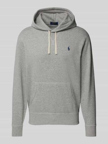 POLO RALPH LAUREN Hoodie mit Label-Stitching in Hellgrau, Größe L