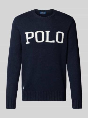 POLO RALPH LAUREN Strickpullover mit Label-Stitching in Marine, Größe ...