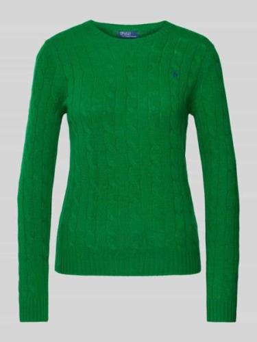 POLO RALPH LAUREN Pullover mit Zopfmuster Modell 'JULIANNA' in Dunkelg...