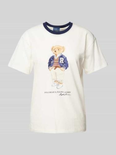 POLO RALPH LAUREN T-Shirt mit Motiv-Print Modell 'RNGR' in Ecru, Größe...