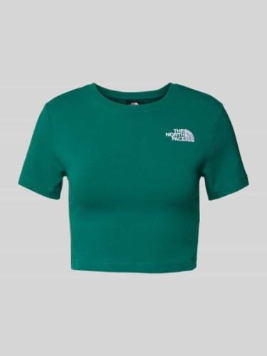 The North Face Cropped T-Shirt mit Label-Stitching in Gruen, Größe L