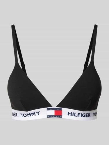 TOMMY HILFIGER Triangel-BH mit Label-Detail in Black, Größe L