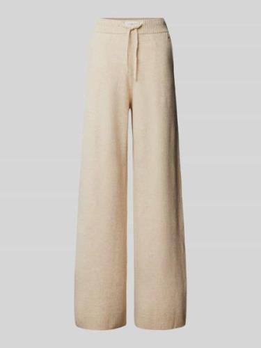 TOMMY HILFIGER Wide Leg Sweatpants mit Logo-Stitching in Beige, Größe ...