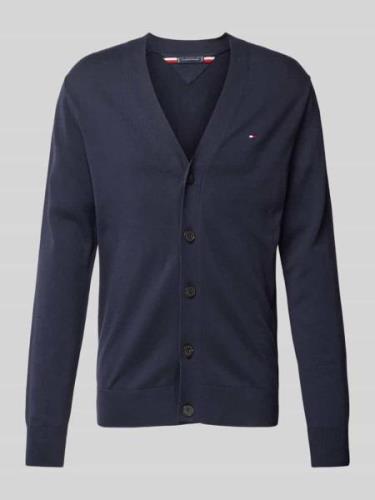 Tommy Hilfiger Strickjacke mit Label-Stitching in Marine, Größe L