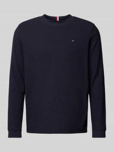 Tommy Hilfiger Regular Fit Longsleeve mit Label-Stitching in Marine, G...