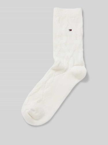 Tommy Hilfiger Socken mit Label-Detail in Offwhite, Größe 35-38