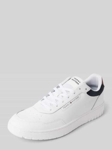 Tommy Hilfiger Sneaker aus Leder-Mix Modell 'BASKET CORE LITE' in Weis...