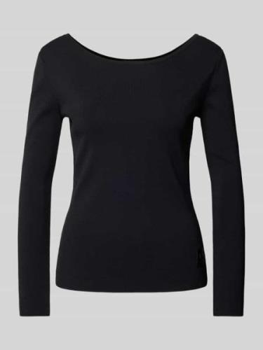 ARMANI EXCHANGE Longsleeve in Ripp-Optik in Black, Größe L