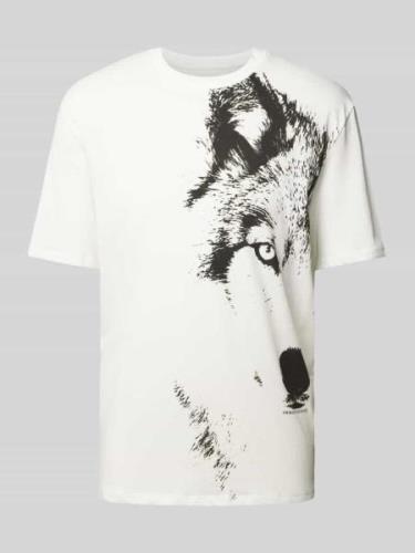 ARMANI EXCHANGE T-Shirt mit Motiv-Print in Weiss, Größe L