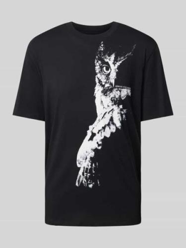 ARMANI EXCHANGE T-Shirt mit Motiv-Print in Black, Größe L