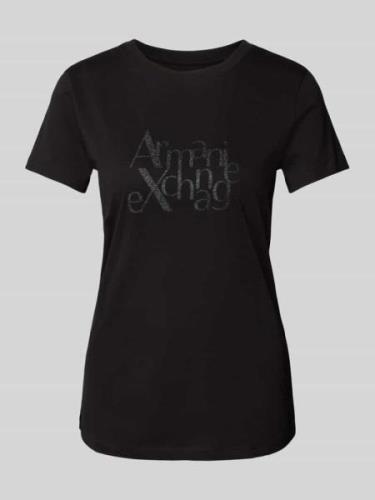 ARMANI EXCHANGE T-Shirt mit Label-Print in Black, Größe L