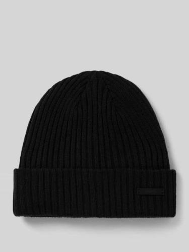 Barts Beanie mit Label-Detail Modell 'WILBERT' in Black, Größe 1