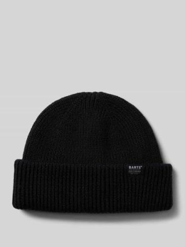 Barts Beanie mit Label-Detail Modell 'FEODORE' in Black, Größe 1