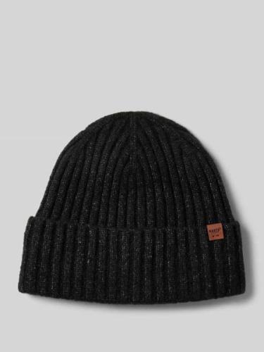 Barts Beanie mit Label-Detail Modell 'WYON' in Black, Größe 1