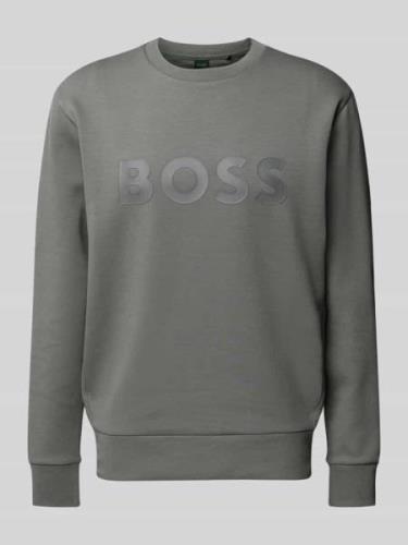 BOSS Green Sweatshirt mit Label-Schriftzug Modell 'Salbo' in Graphit, ...