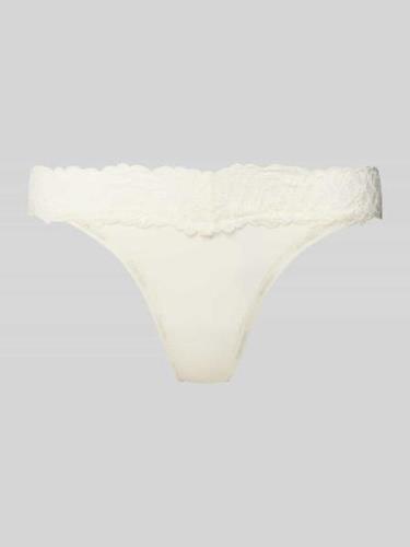 Calvin Klein Underwear String mit Spitzenbesatz in Offwhite, Größe L