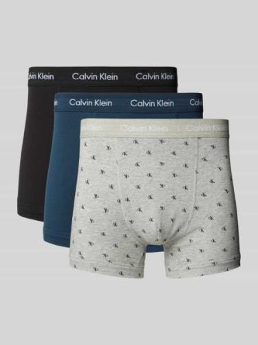 Calvin Klein Underwear Trunks mit Label-Bund im 3er-Pack in Hellgrau, ...